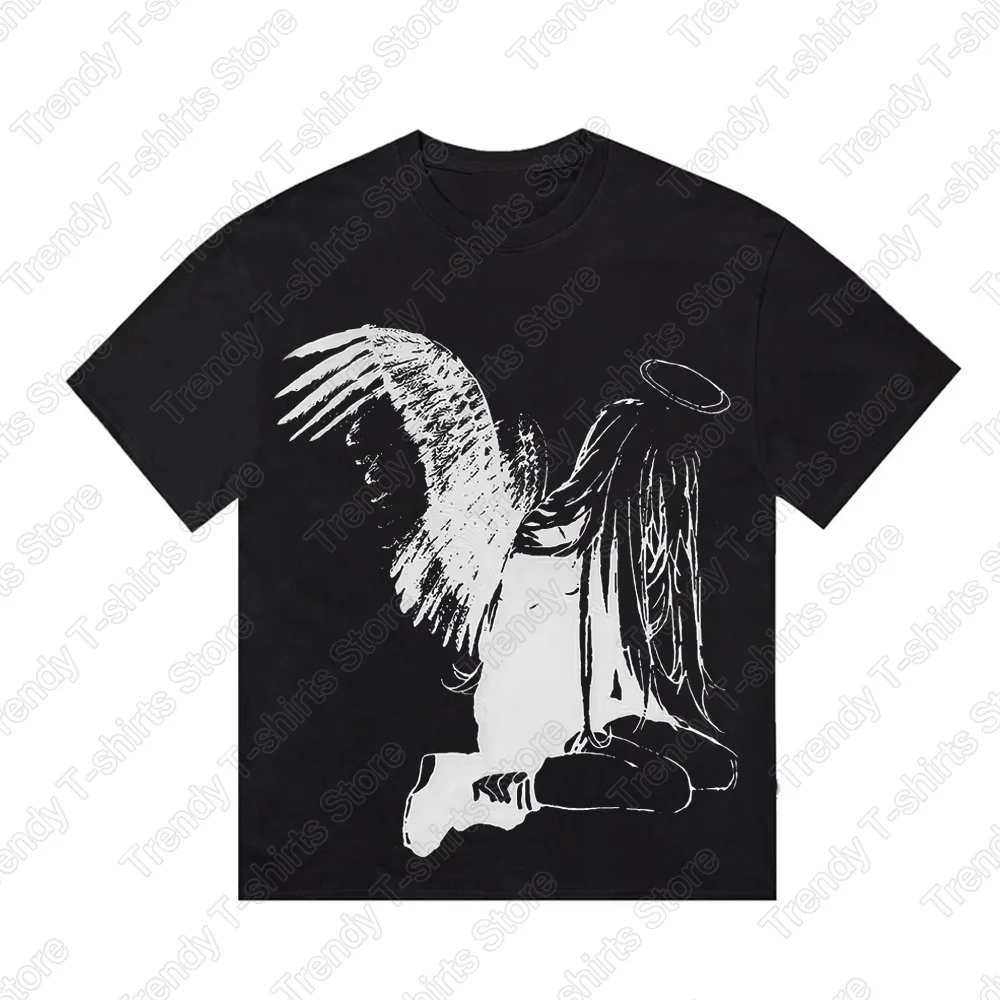 Angel Wing Print T-Shirt – Harajuku Street Style / Cosplay Unisex Short-sleeved Retro Street Y2K Casual Fashion Tops Clothing