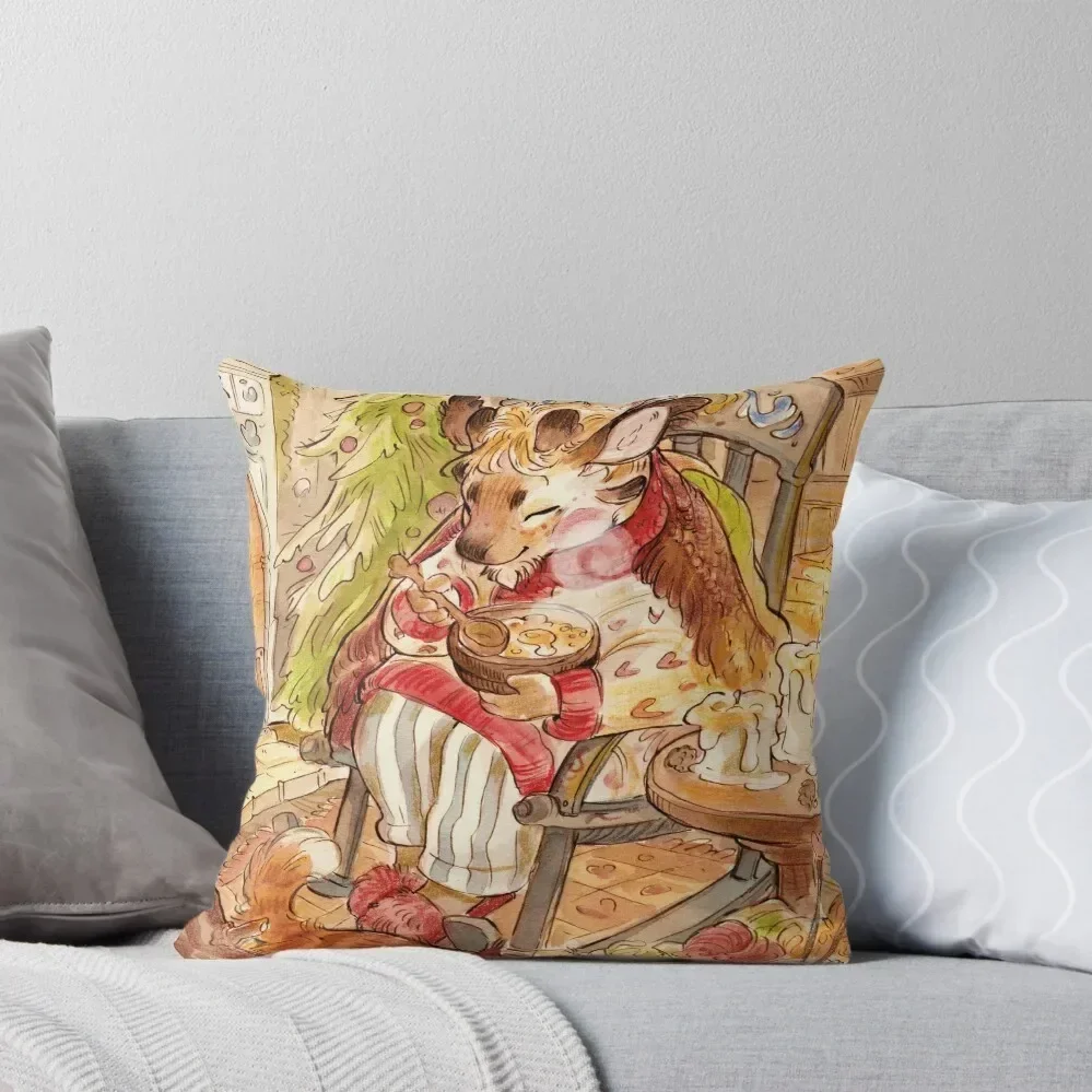 

Nisse: Porridge with Butter Throw Pillow Christmas Pillows christmas decorations 2025 Decorative Sofa Cushion pillow