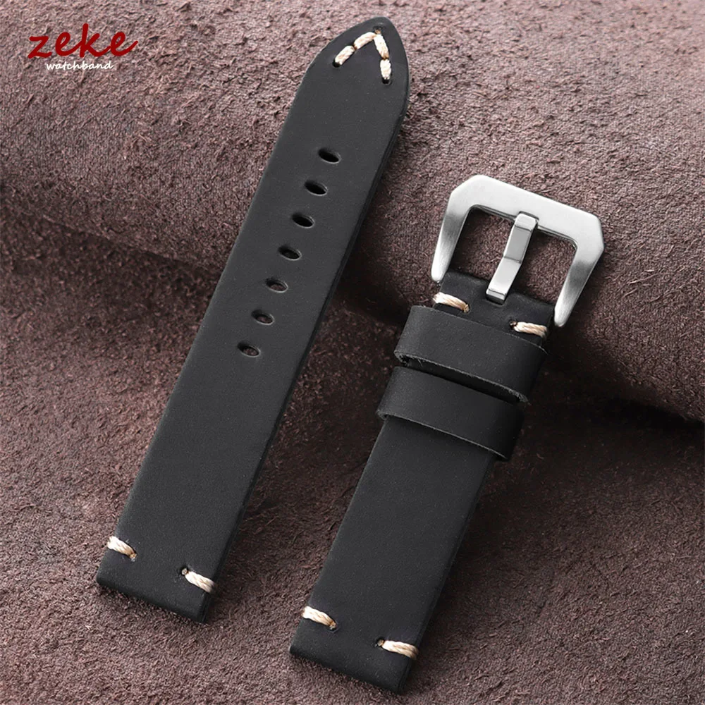 Handgefertigtes Uhrenarmband aus erstklassigem Rindsleder, Vintage Braun, gepolstertes Lederarmband 18 20 22 24 26MM für PAM111 441, weiche Herrenarmbänder