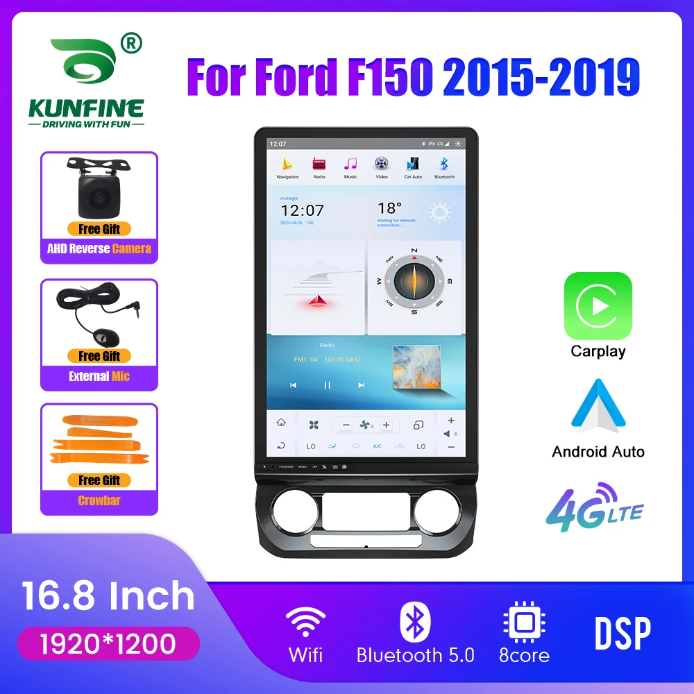 16.8“ Android Radio For Ford F150 2015-2019 Tesla Style Car GPS Navigation Multimedia Stereo Player Head Unit dashboard LHD RHD