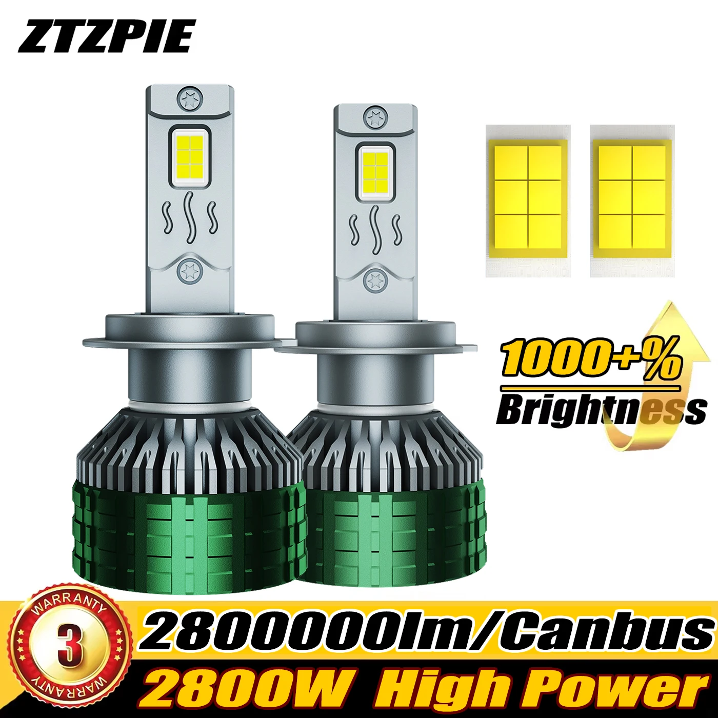 ZTZPIE 6500K H7 H4 Led Lights High Bulb CSP 5570 For Car H11 9005 HB3 9006 HB4 H1 Led Canbus Headlight Fog Light 2800W 2800000LM