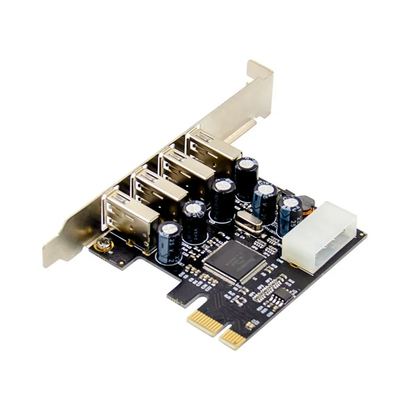 Tarjeta convertidora PCI-E a 4 puertos USB 2,0, tarjeta adaptadora PCIE USB2.0, Chipset MCS9990, permite intercambio en caliente, tarjeta elevadora USB