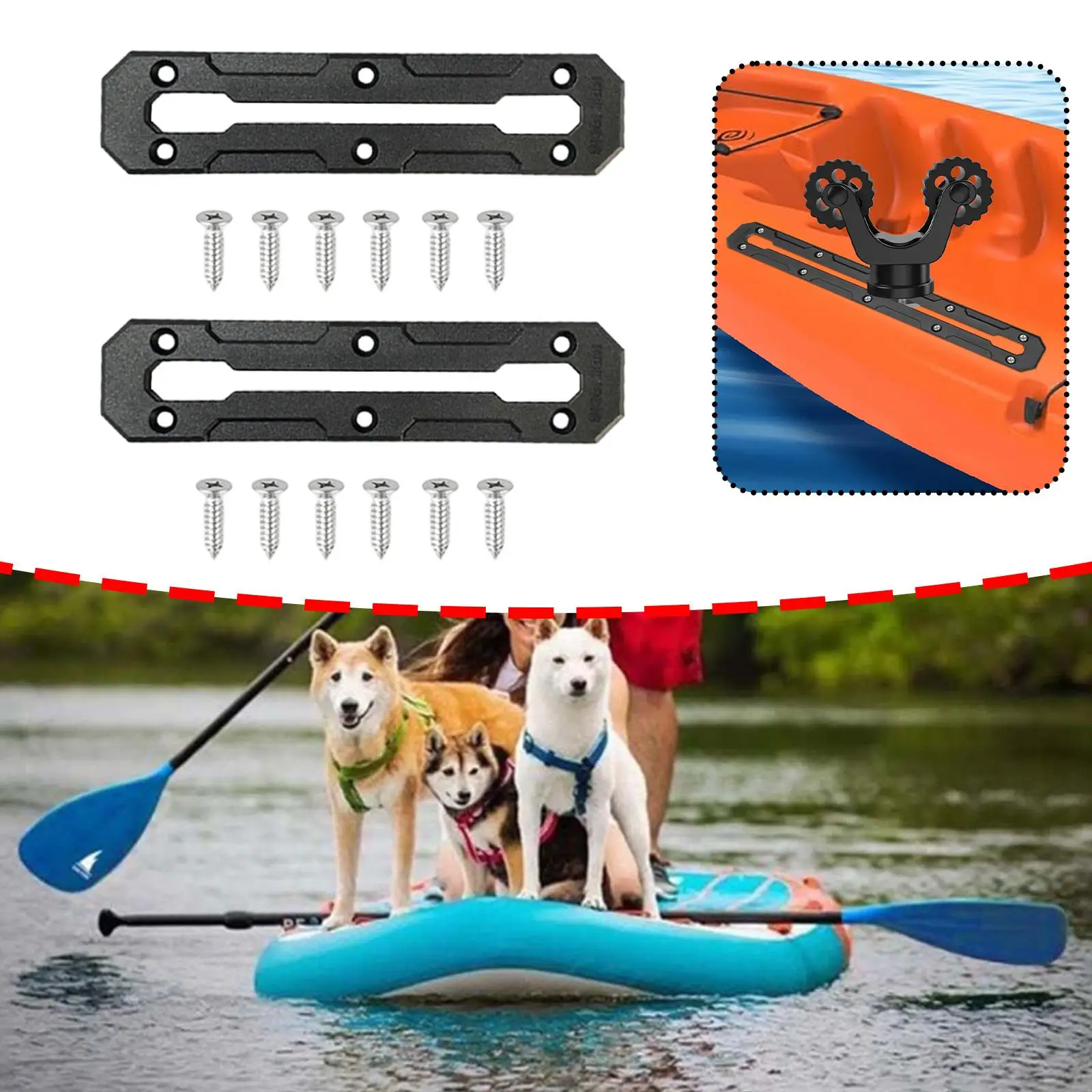 2 Pieces Kayak Track Rail Track Kayak Low Profile Track Accessories Kayak Gear Track Mount for Anchor Cleats Fishing Enthusiast