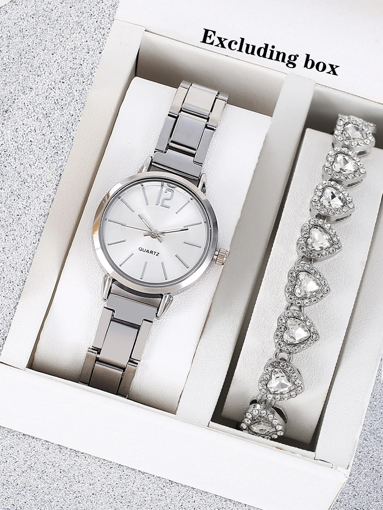 2-piece fashionable and trendy women's slim and narrow watches, simple and versatile, student women's quartz watch set