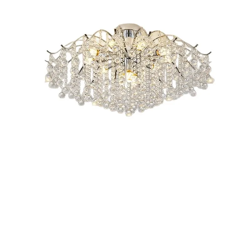

Crystal chandelier living room bedroom decoration silver luminous lamp indoor lighting fixture