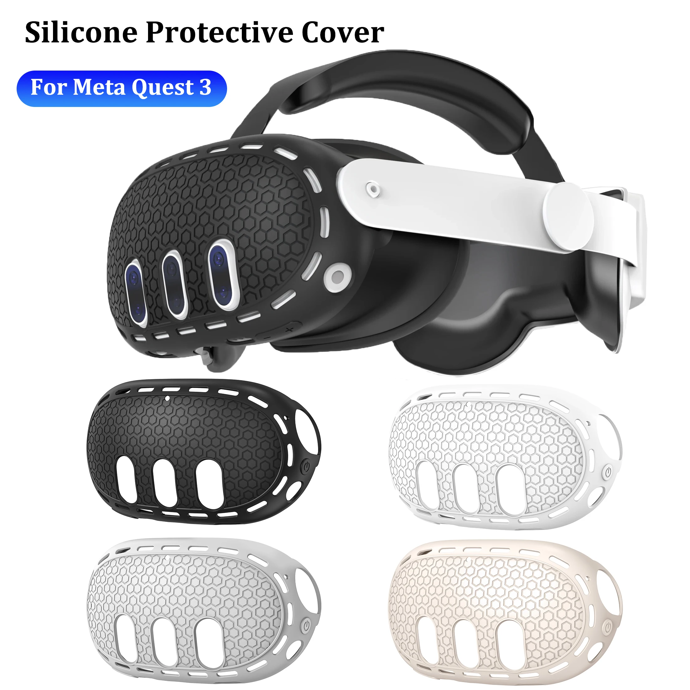 ل ميتا كويست 3 سماعة VR سيليكون واقية استبدال حامي غطاء المضادة للخدش شل ل ميتا كويست 3 الملحقات