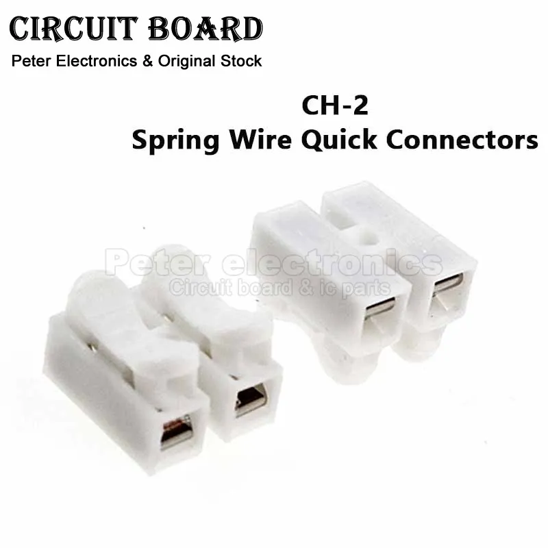 (20-100pcs) CH-2 Spring Wire Quick Connectors lectrical Crimp Terminals Block Splice Cable DIY Kit