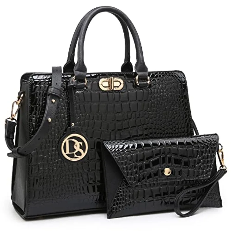 Dasein Women Handbags Purses Ladies Work Purse Satchel Tote Top Handle Shoulder Bags with Matching Clutch