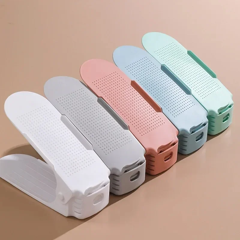 

Hot Sale 10 Pcs Adjustable Shoe Stacker Shoe Slots Organizer Shoe Slots Space Saver Double Deck Shoe Rack Holder For Closet