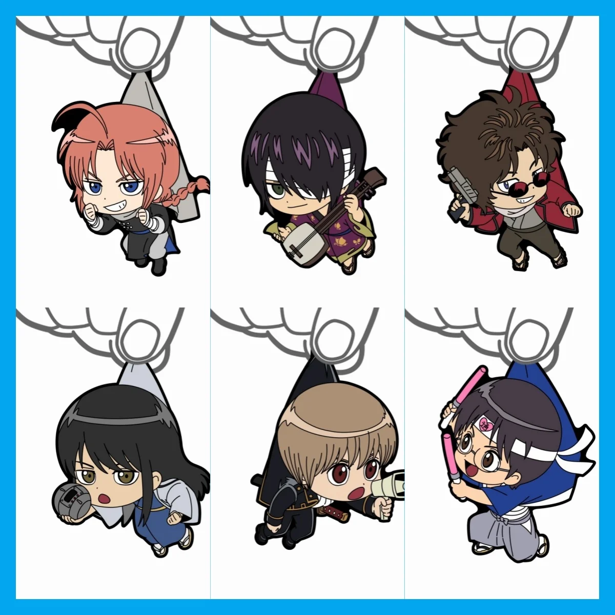 

HOT Anime Gintama Plate Holder Topper Birthday Keychains Acrylic Keychains Model Figure Cosplay Keyrings Bag Tag Accessory Gift