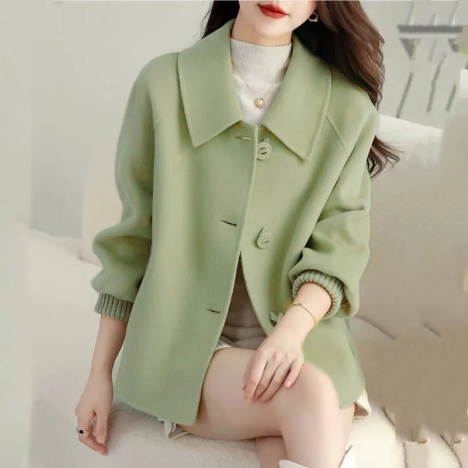 

New Fashion Casual Short Double Sided Woolen Coat Women Outerwear New Autumn Winter Wool Jacket High-End Female Tops Clothing
