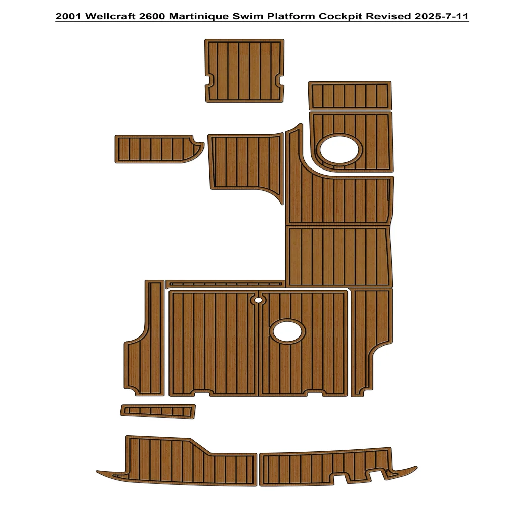 

2001, Wellcraft 2600 Martinique, платформа для плавания, коврик для кокпита, лодка, напольный коврик из тикового дерева из ЭВА SeaDek, стиль Gatorstep, самоклеящийся dn9d6jsb