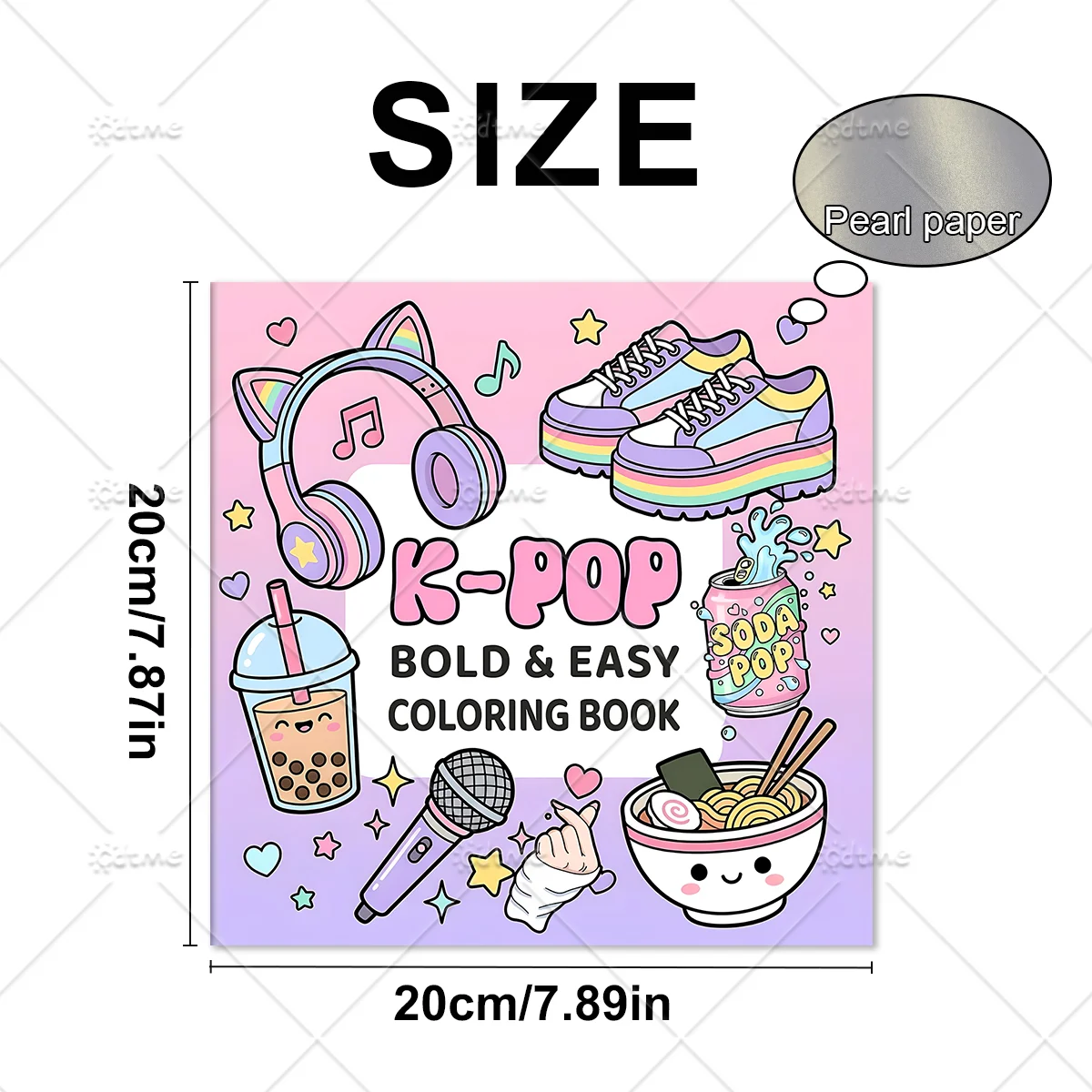K-POP Malbuch für Erwachsene mit Cartoon-Motiven und Einfachen Mustern zur Entspannung, DIY Mal- und Zeichenbücher für Jugendliche – Detail 3