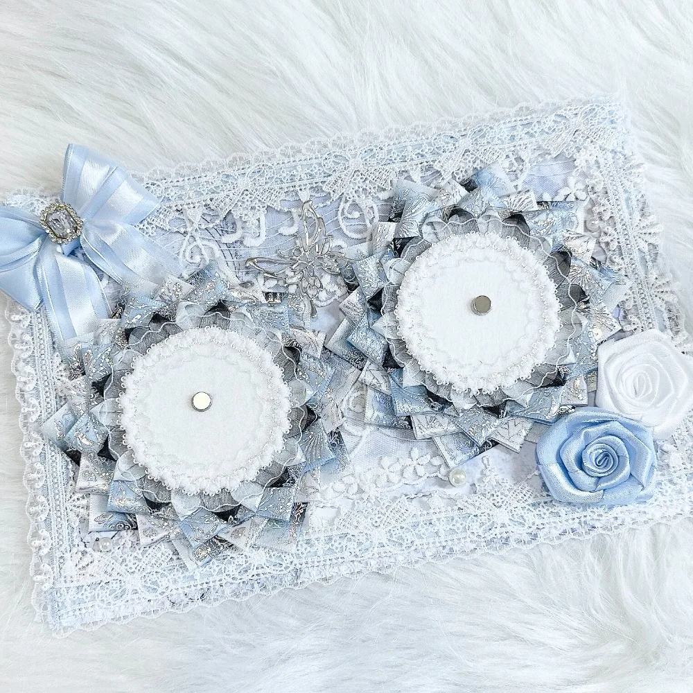 

Синяя концертная лента-бант для значков, держатель для значков, DIY аксессуары для сумок Лолита Ита, декоративная вставка для сумок Ита, вставка для косплея в стиле Y2K