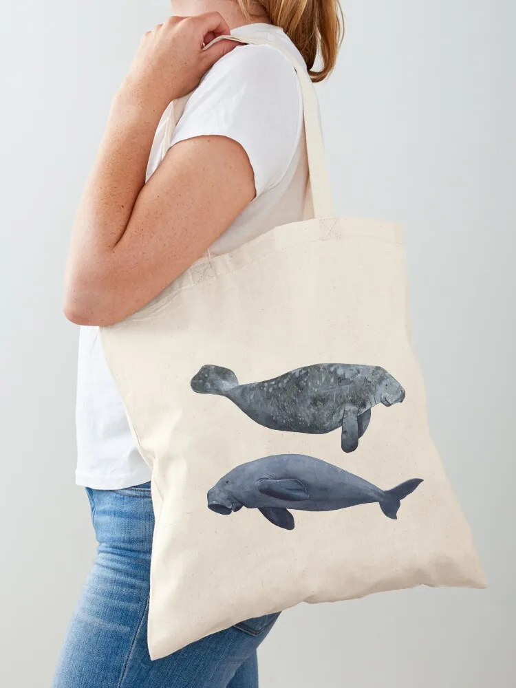 MANATEE & DUGONG Tote Bag tote bags aesthetic Gift bag Canvas stote bag