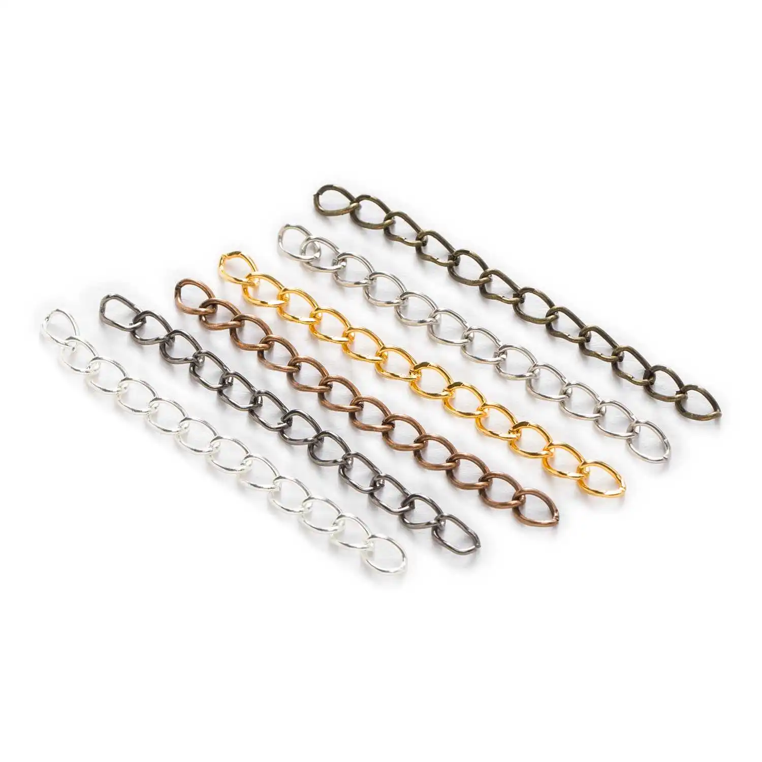 

50pcs Link Chain, Jewelry Extender Findings for DIY Necklace Bracelet, Plated Connector 50mm