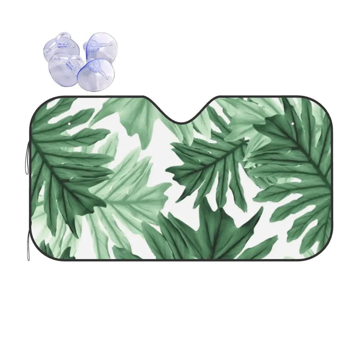 Leaves Leaf Palm Sunshade Windscreen Jungle Tropical Green Plant Car Front Windshield Car Window Windscreen Cover Heat Reflector