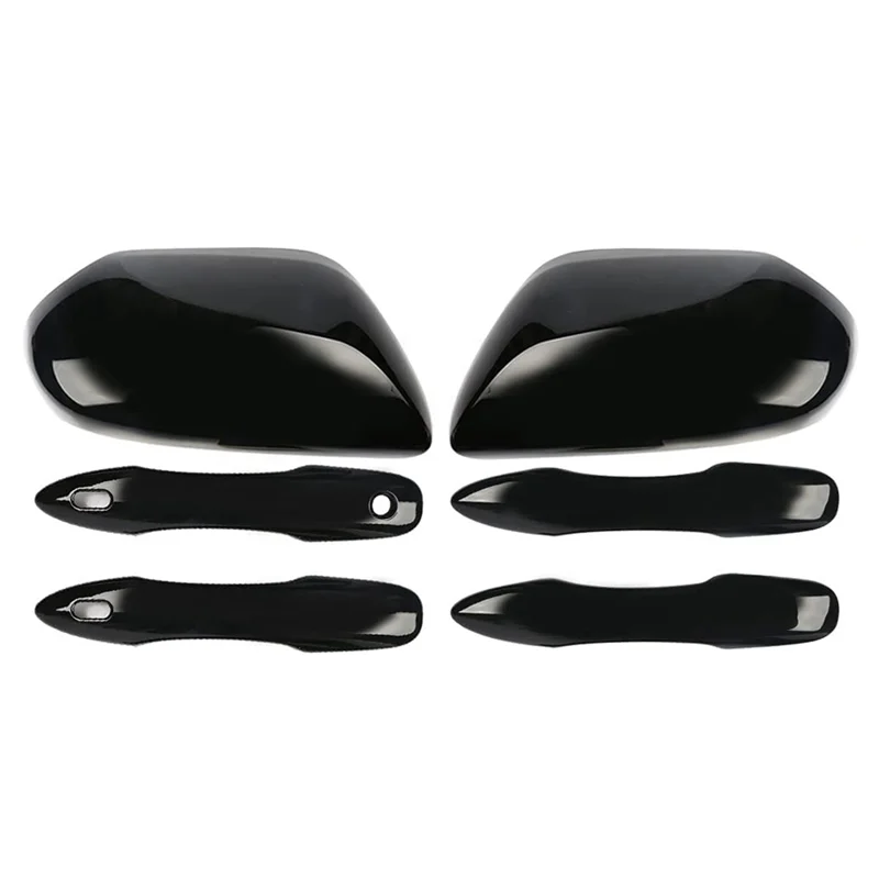 Side Door Mirror Caps + Door Handle Covers Replace for 2018 2019 2020 2021 2022 2023 Accessories