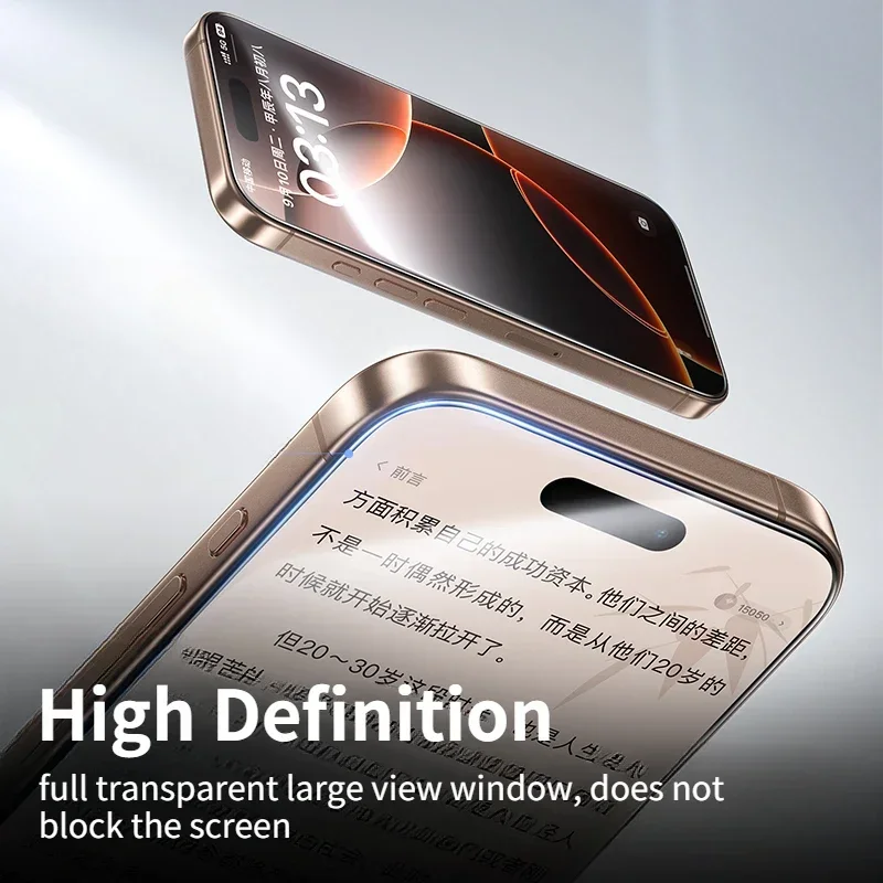 SmartDevil 1/2 قطعة واقي شاشة بدون حدود لهاتف iPhone 16 pro Max 16 15 pro Max 15 plus HD زجاج مقسى شفاف للخصوصية