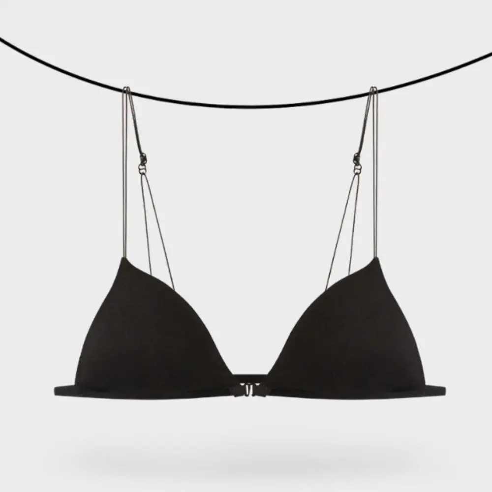 Soutiens-gorge triangulaires respirants pour femmes, soutien-gorge push-up à fines bretelles, style français, couleur unie, lingerie sans fil, pour la plage