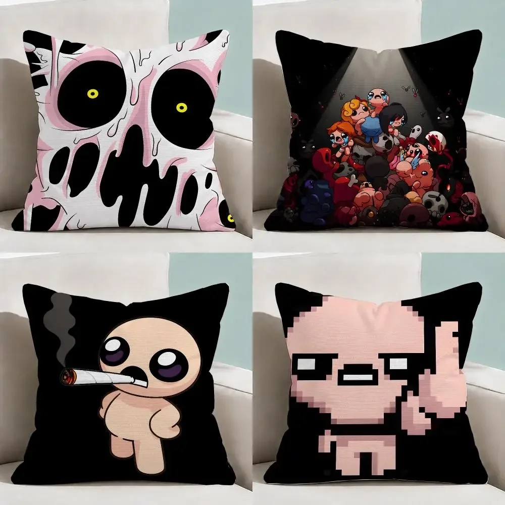 Game Binding Isaac Dark Gothic Cushion Cover  Throw Pillow Soft Short Plush Cozy Durable Colorfast Sofa Bedroom Home Decor Gift