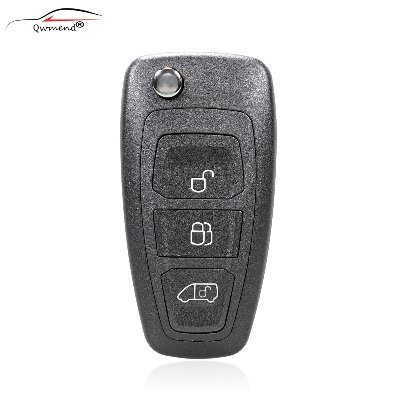 QWMEND 3Buttons Car Control Key For Ford Transit Toureo GK2T-15K601-AB Replacement Remote Flip Key ID49 Chip 433MHz FSK