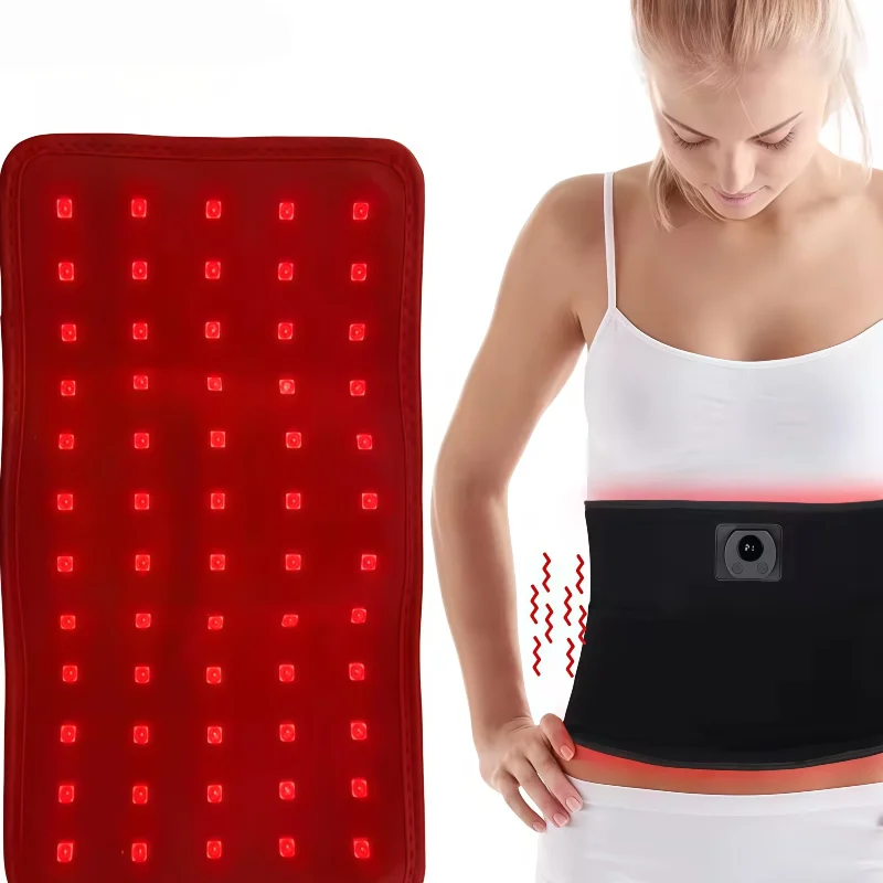 

60 LEDs Red Infrared Light Therapy Belt 850nm 660nm Back Burn Fat Wrap Slimming Machine for Body Knee Hands Feet Waist Heat Pad