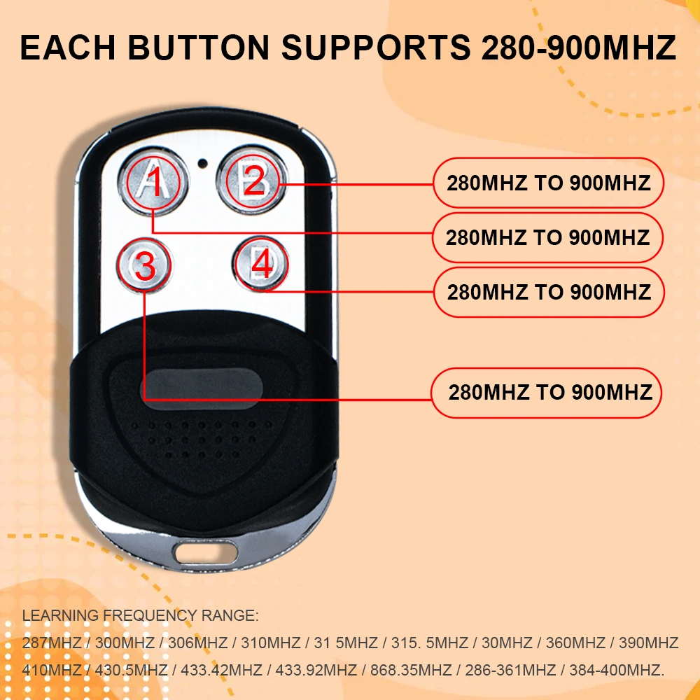 Multi-Frequency Garage Door Opener Duplicator 287MHz-868MHz Remote Control Code Grabber Clone Controller Transmitter