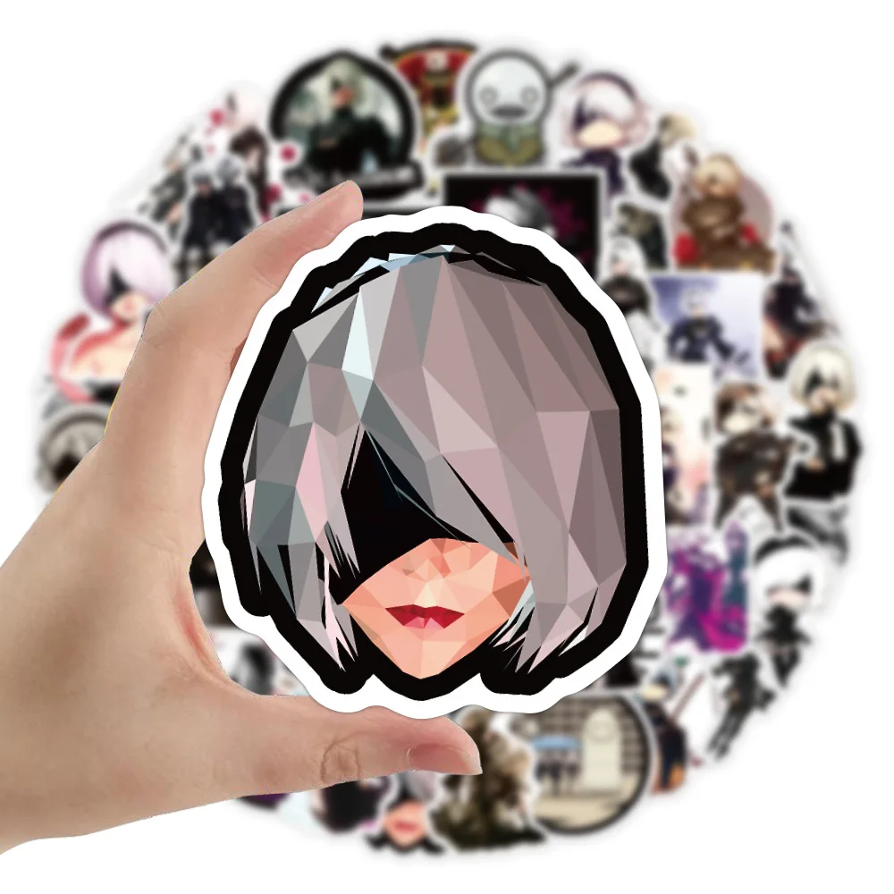 50PCS NieR:Automata Anime Game Stickers 2B Decoration Suitcase Scrapbooking Laptop Phone Stationery Cool Kid Toy Sticker