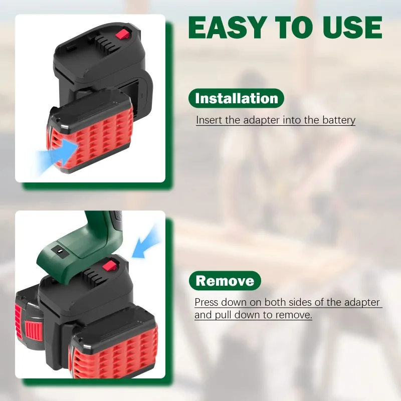 BOSB18C 2-in-1 Battery Adapter Converter for Bosch 2 Packs 18V GBA Li-ion Batteries Convert To for Bosch PBA Series Battery Tool