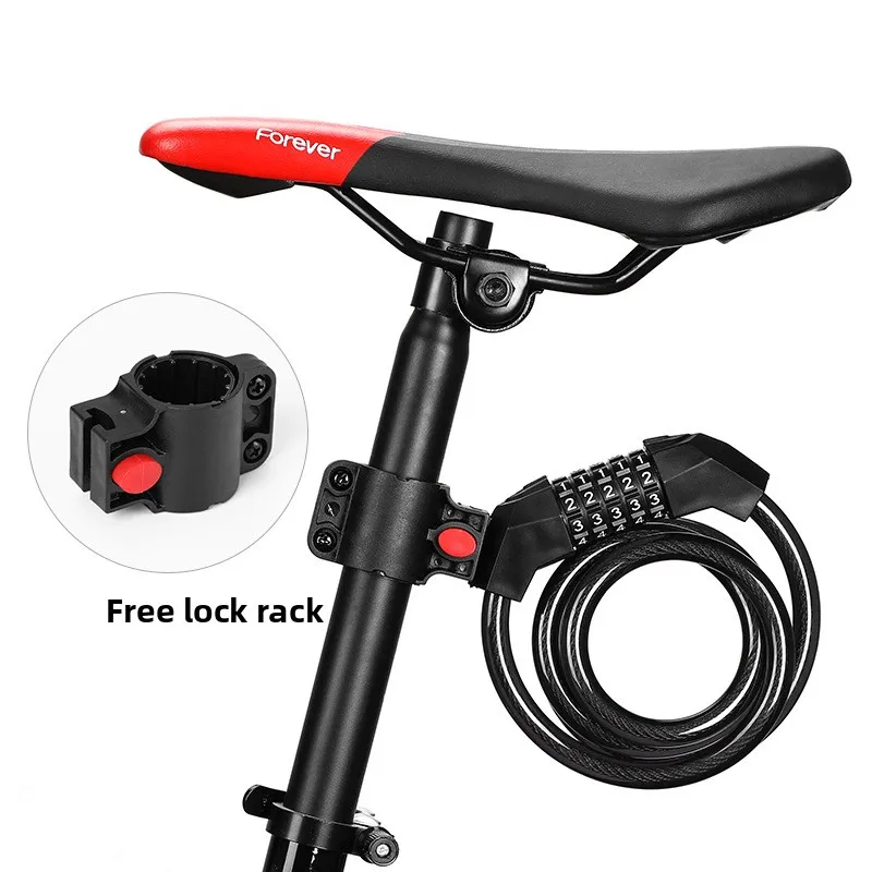 

Coiled Bike Cable Lock 1.2m47 Inch Resettable Combination Anti-Theft Bicycle Lock with Mounting Bracket Cycling Safety Accessory