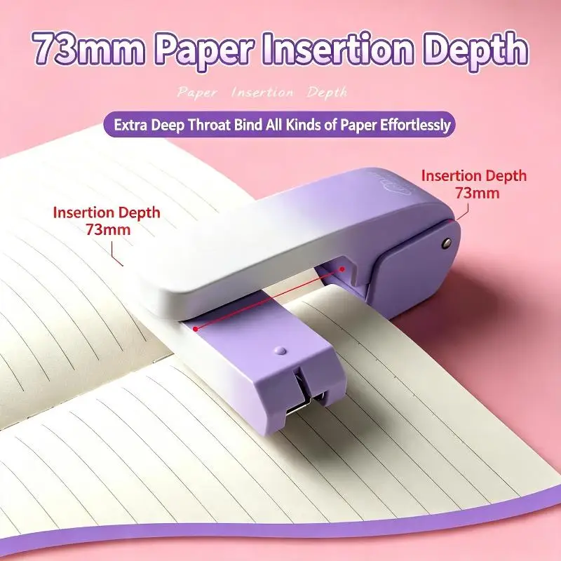 360 Rotating Anti-Jam Heavy Duty Stapler Fits Long Paper Sheets for Home Office School Document Organizing
