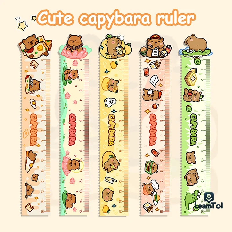 

Creative Rulers 15cm Capybara Ruler School Office Supplies Wavy Lines Drawing Tools Acrylic Cartoon Straight Ruler Stationery