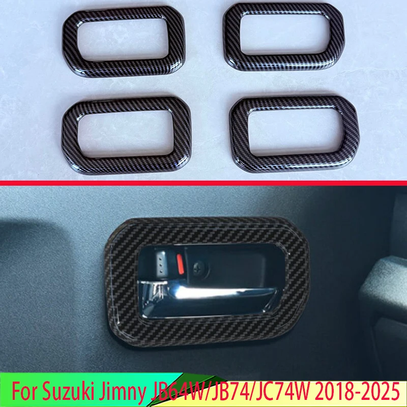 

For Suzuki Jimny JB64W/JB74/JC74W 2018-2025 Car Accessories Inner Door Handle Cover Catch Bowl Trim Insert Bezel Frame Garnish