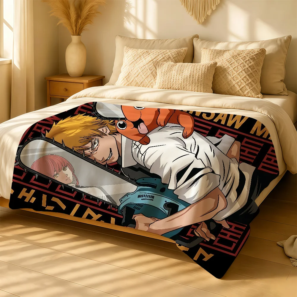 C-Chainsaw Man R-RezeS Arc Blanket For Soft Warm Knee For Bedroom Living Room Bed Sofa Camping Picnic Office Gift