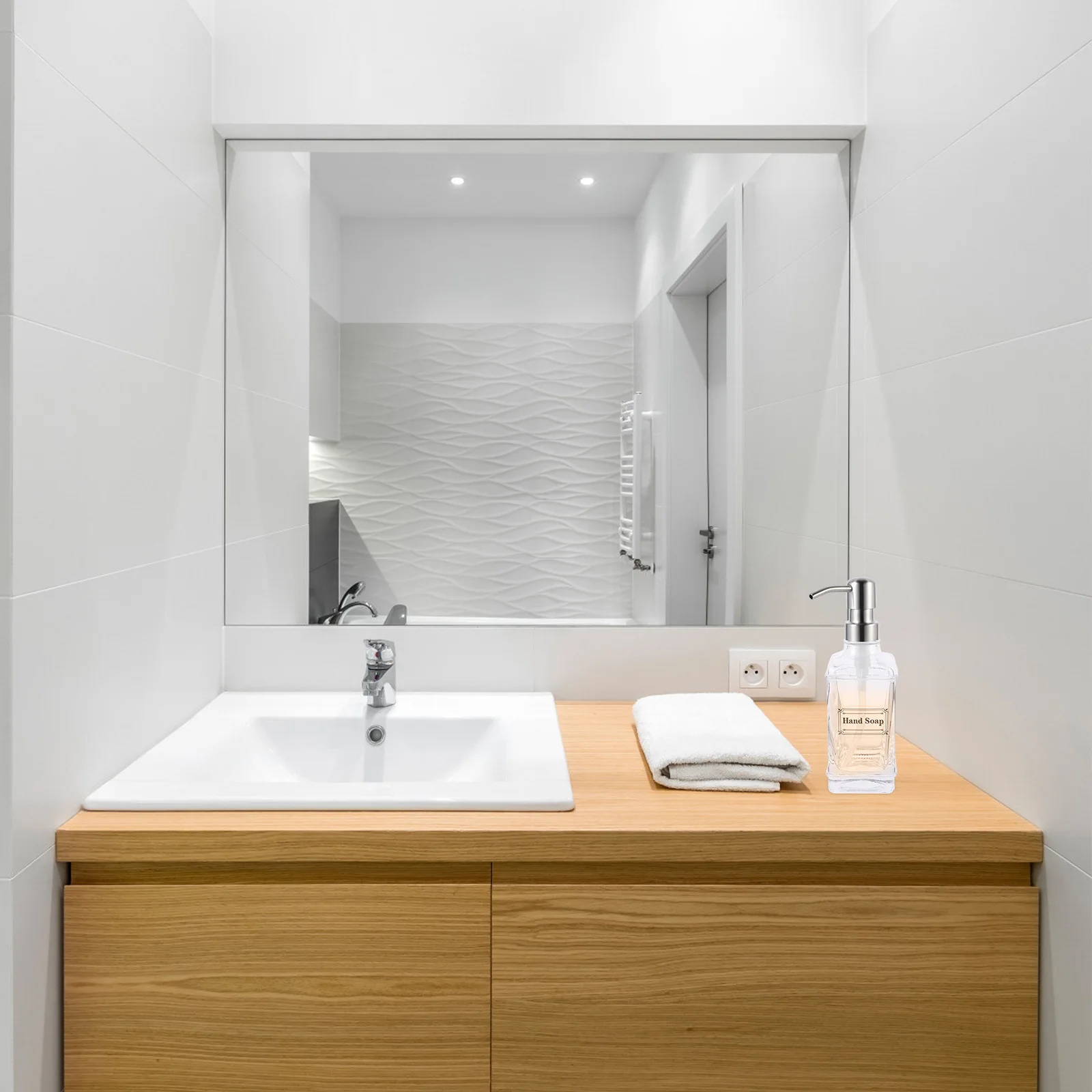 

Lotion Dispenser Bottles Transparent Glass Press Type Container for Liquid Soap Shampoo Body Wash Household Storage