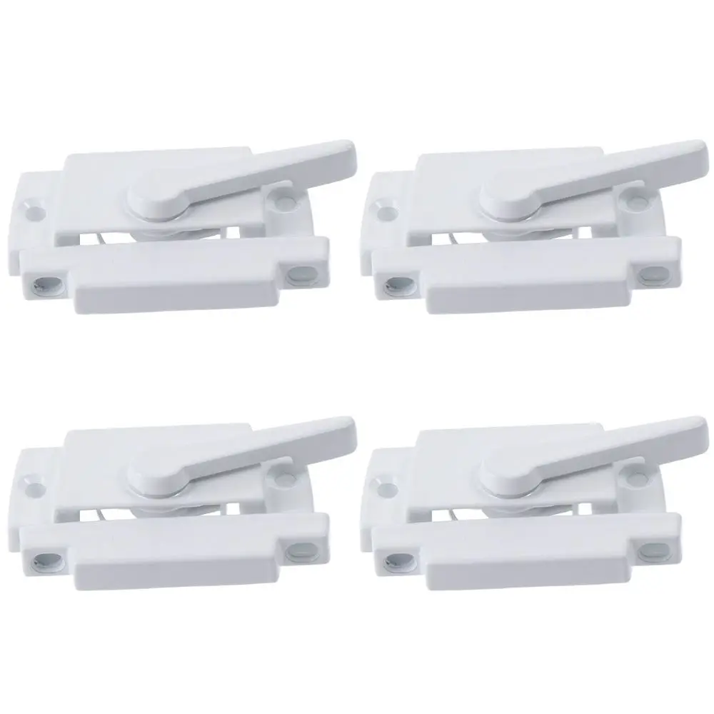 Picture 6: Cam Action Window Sash Locks with Keeper White Sliding Window Sash Locks for Double Hung Window Security