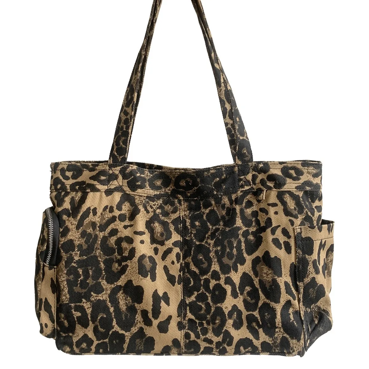 

Винтажная сумка, роскошная дизайнерская женская сумка 2026, ретро-леопардовый принт, замшевые сумки через плечо, большая вместительная женская сумка-тоут