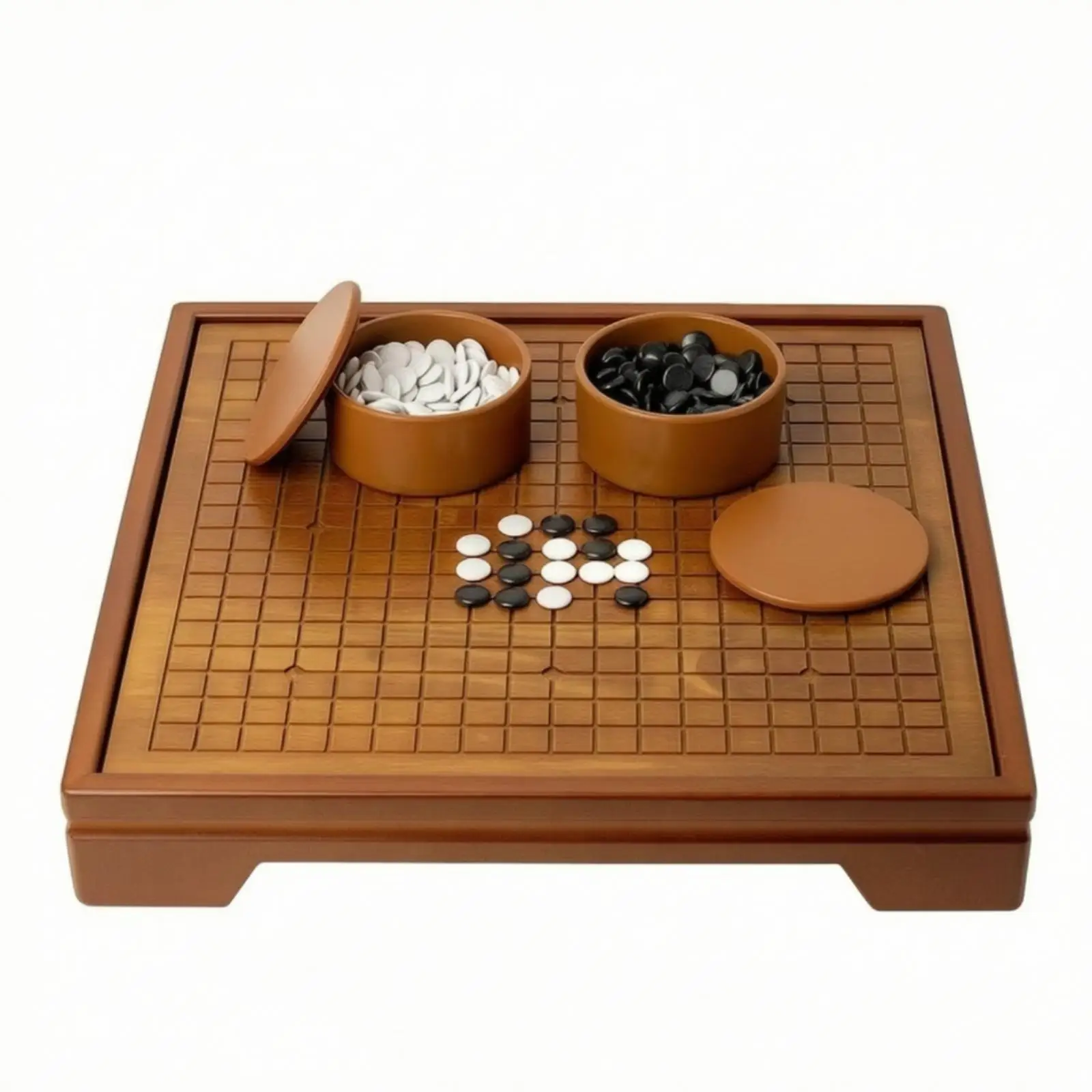 Wooden Go Board with Stones Traditional Goban Natural for Study, Beginners