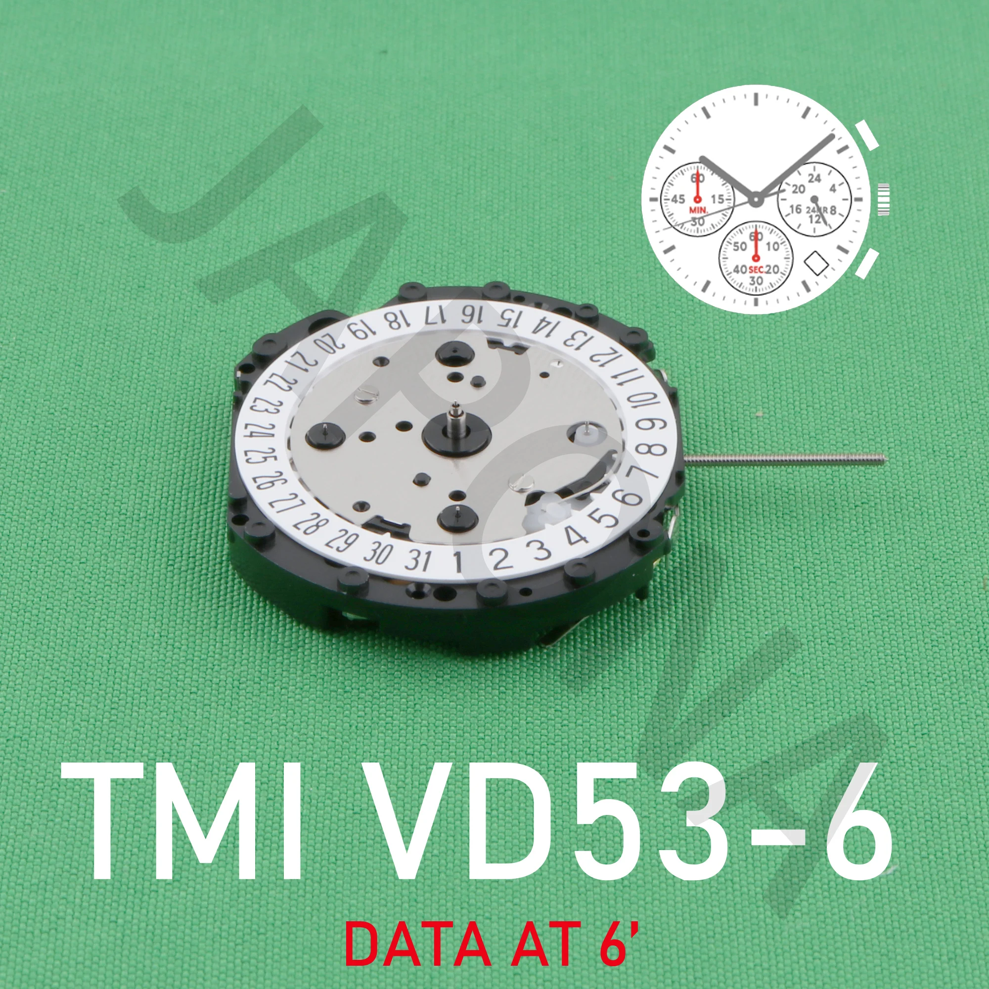 vd53 movement TMI VD53C-6（3.6.9） japan quartz movement Single Calendar date at 6 six pins3/6/9 bit small second  vd53c movement