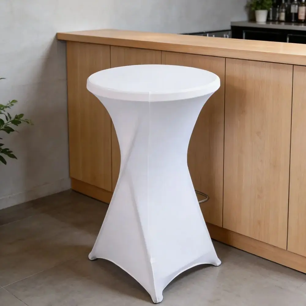 Wedding Birthday Party Decoration Cocktail Spandex Table Covers Round Cloth High Bar Banquet Hotel  Show Solid Colour