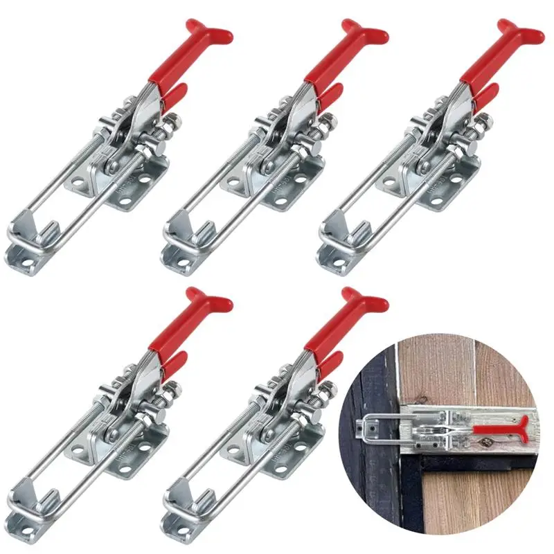 5Pcs Toggle Latch Clamps 700 Lbs Holding Capacity Toggle Clamp 431 Adjustable Toggle Latch Clamp Self-Lock Pull Latch Hasp Clamp