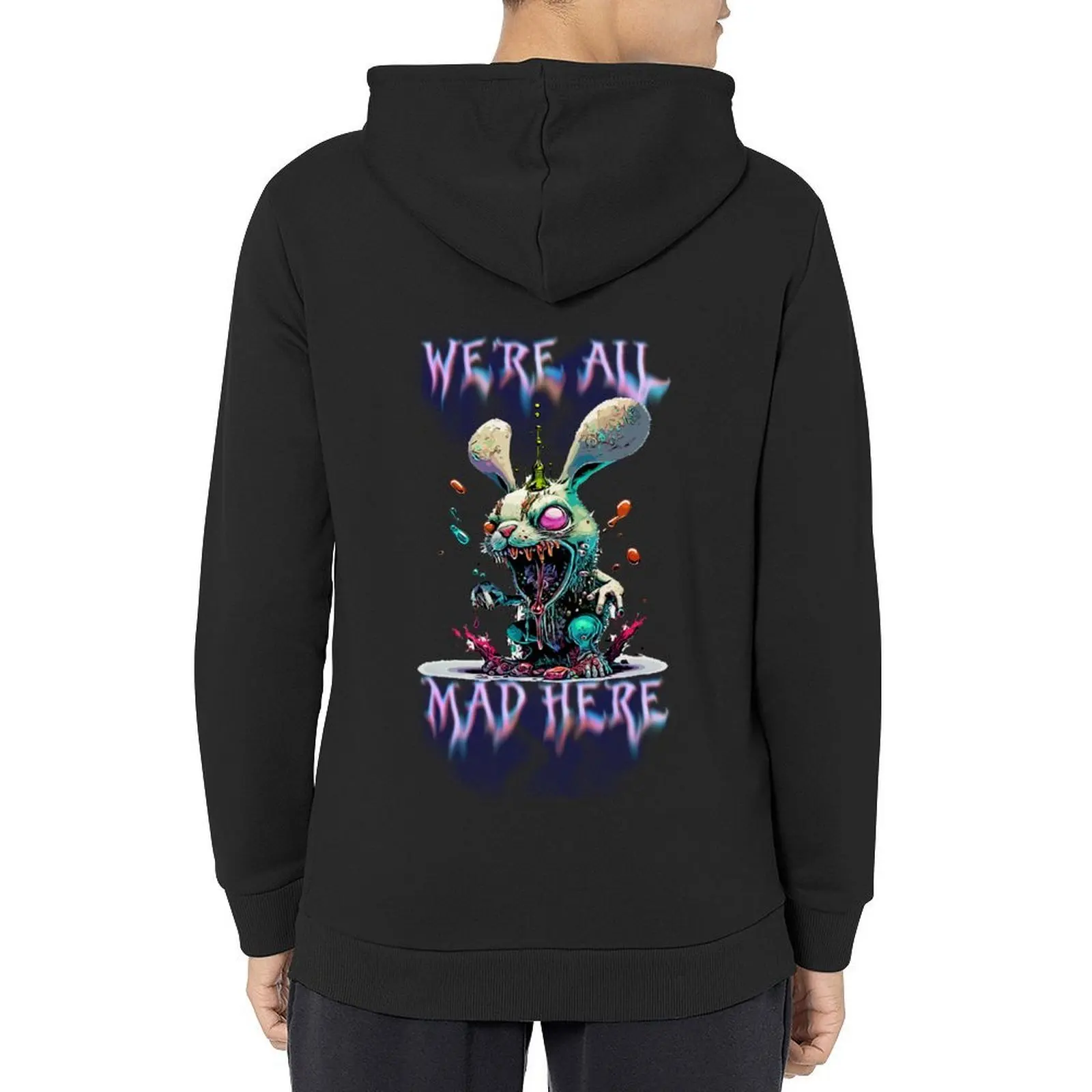 

Acid Eater Mad Hatter Rabbit We're All Mad Here from Alice Wonderland Hoodie anime clothes new in hoodies & sweat-shirt