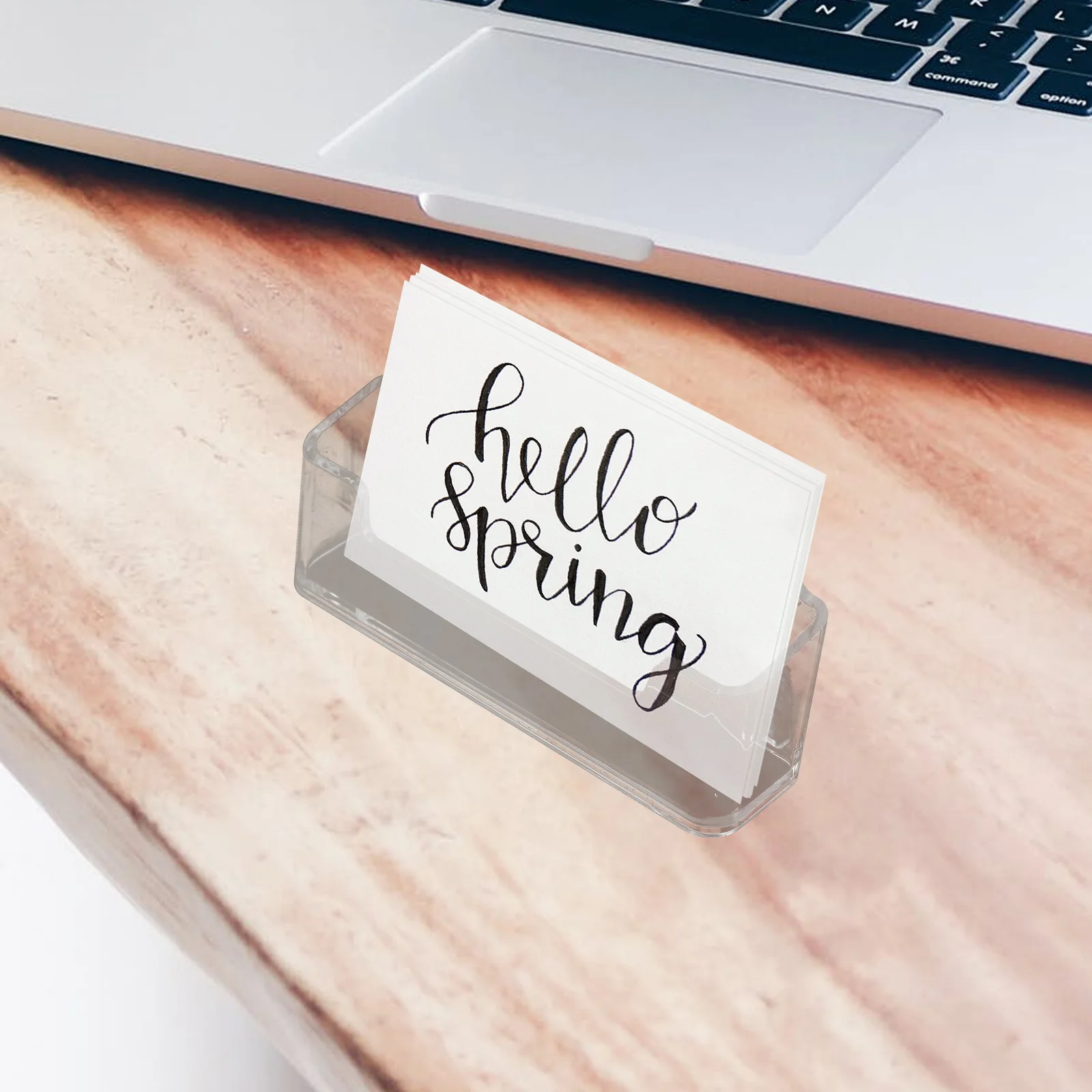 4pcs Acrylic Business Card Holder Transparent Desktop Cards Stand Stable Office Conference Professional Storage