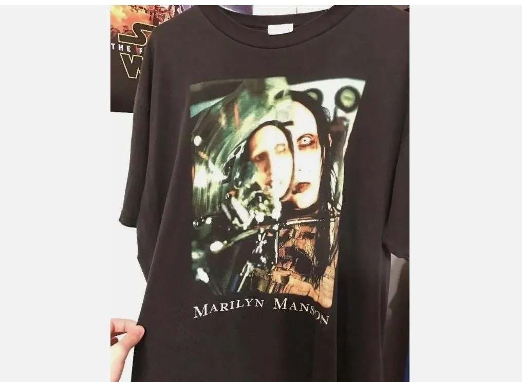 

90’s Marilyn Manson Classic Style Unisex Black Unisex Tshirt Reprint S-5XL
