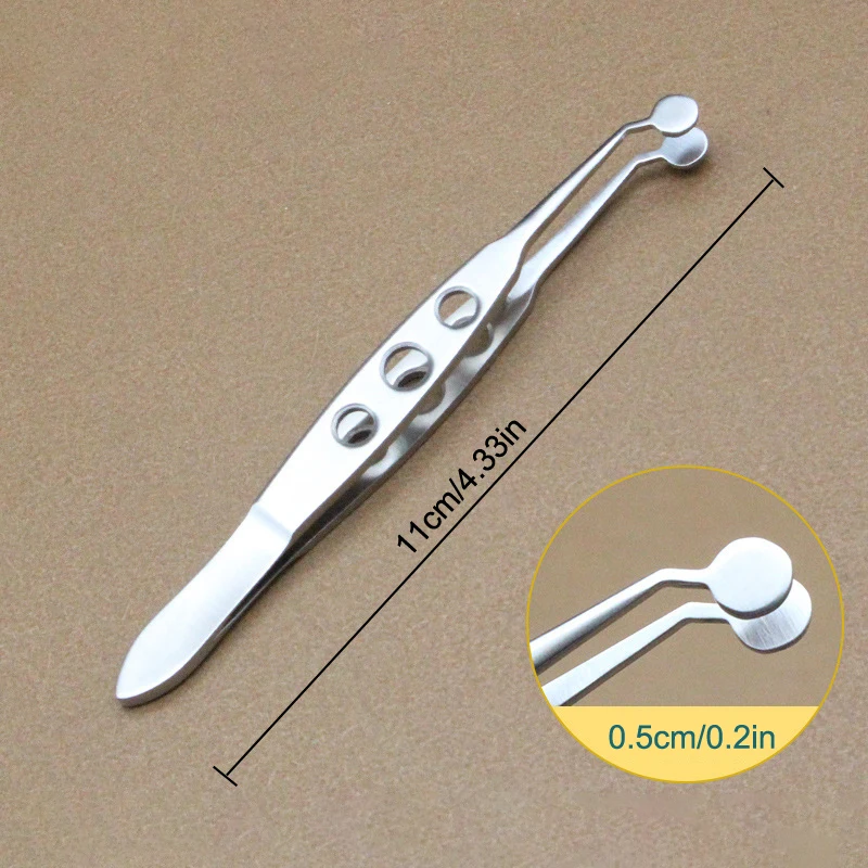 Eyelid Tweezers Meibomian Gland Forceps Women Clip Eyelash Compressor Stainless Steel Metal Expressor Extension Makeup Accurate view 6