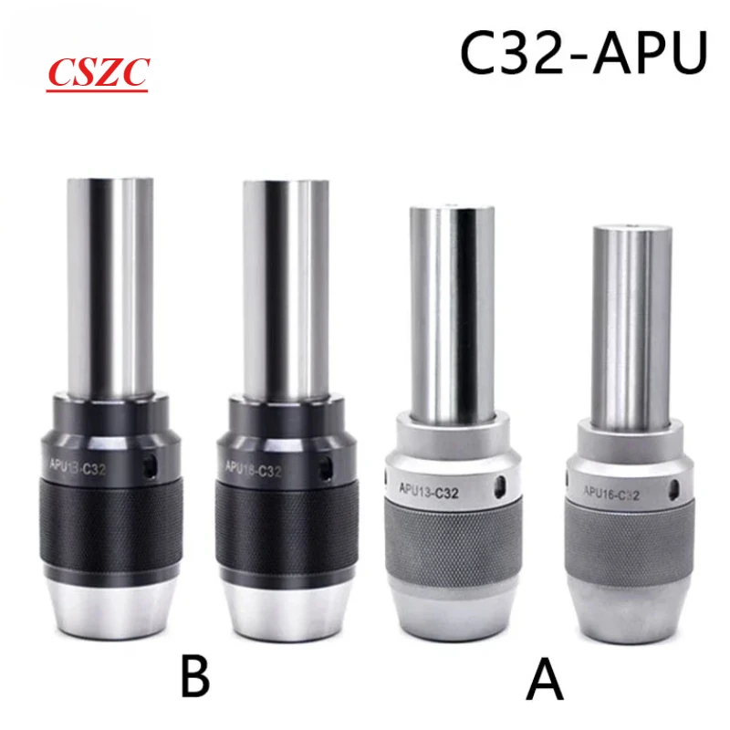 

NEW C32apu Straight shank cutter shank c32 apu13 apu16 one-piece self-tightening drill chuck milling machine tool holder spindle