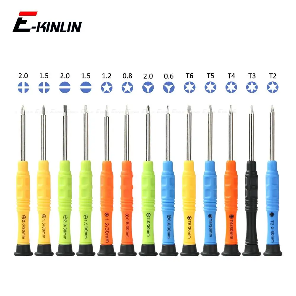 13 in 1 Pentalobe Teardown Screwdriver Kit Torx Opening Tools Flat Disassembly Metal Cross For iPhone Android Phone Tablet