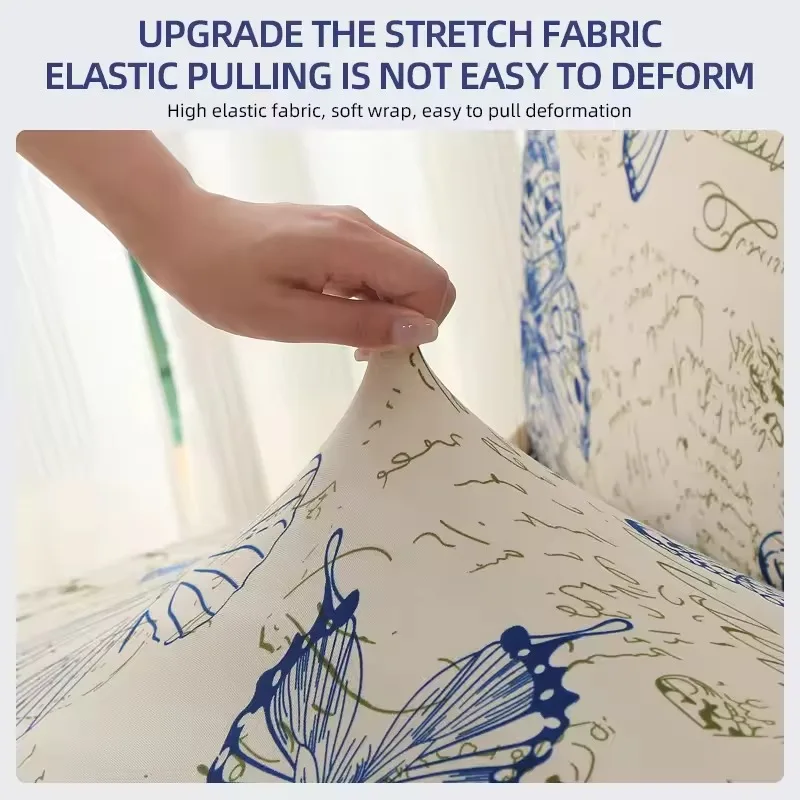 L-Shape Sofa Cover/Armless Full Wrap Sofa Bed Cover Stretch Milk Silk Elastic 160/190cm Non-slip Washable All Season Universal 4