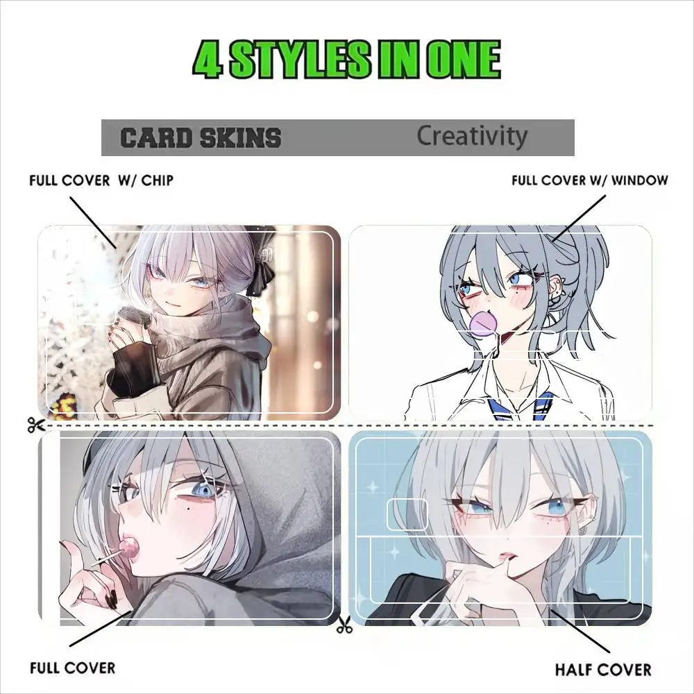 Haimiya Senpai Wa Kowakute Kawaii Manga  Sticker Film Tape Skin for Credit Card Debit Card Cartoon Waterproof Stickers